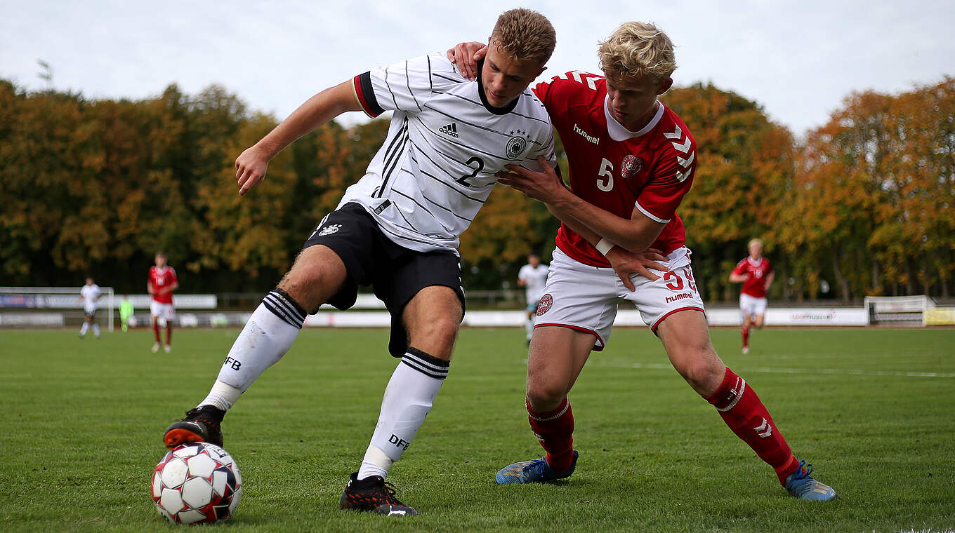 Umkämpftes Spiel im Apenrade: die U 17 kommt gegen Dänemark zu einem 2:2 © 2020 Getty Images