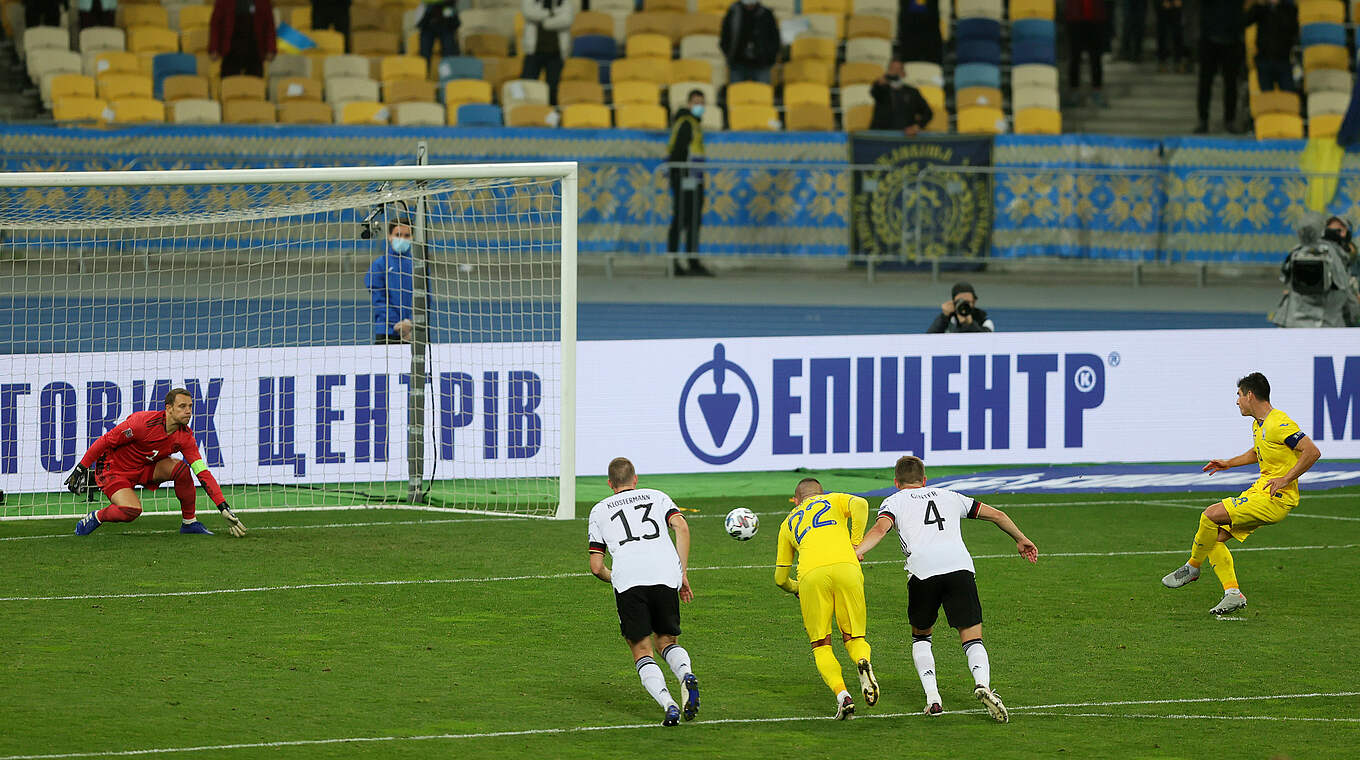 Manuel Neuer went the right way, but couldn't keep out Malinovskyi's penalty © Getty Images