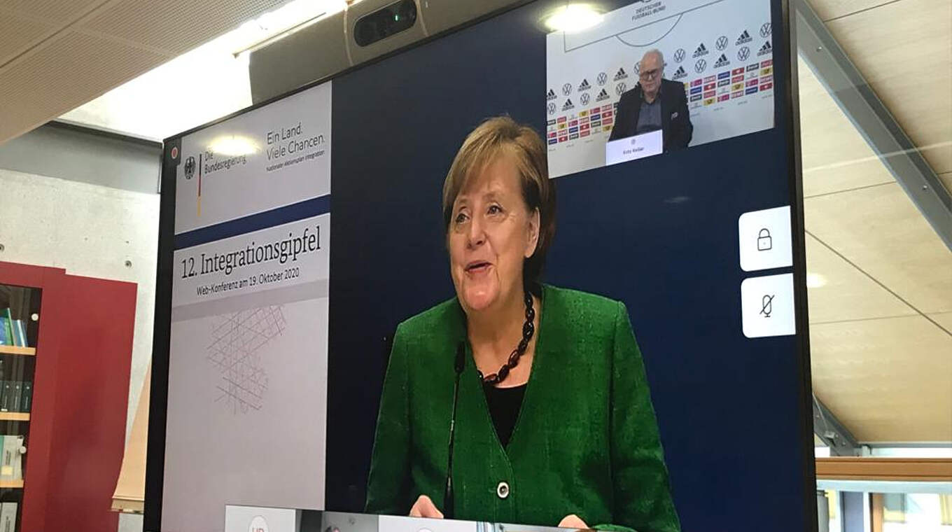 Vorsitzende des digitalen Gipfels: Bundeskanzlerin Angela Merkel © DFB