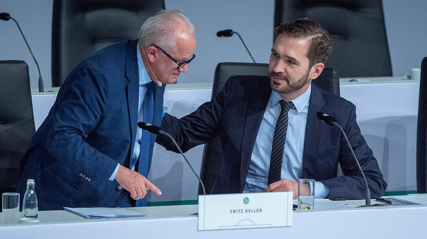 Fritz Keller (l.): "Ich bin angetreten, um als DFB-Präsident Impulse zu setzen" © imago images/Sven Simon