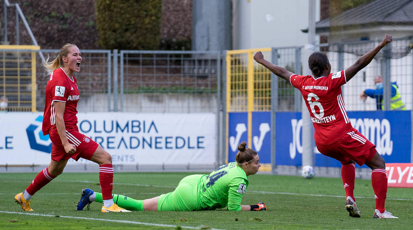 FCB-Torjägerin Sydney Lohmann (l.): "Das Momentum ist gerade auf meiner Seite" © imago