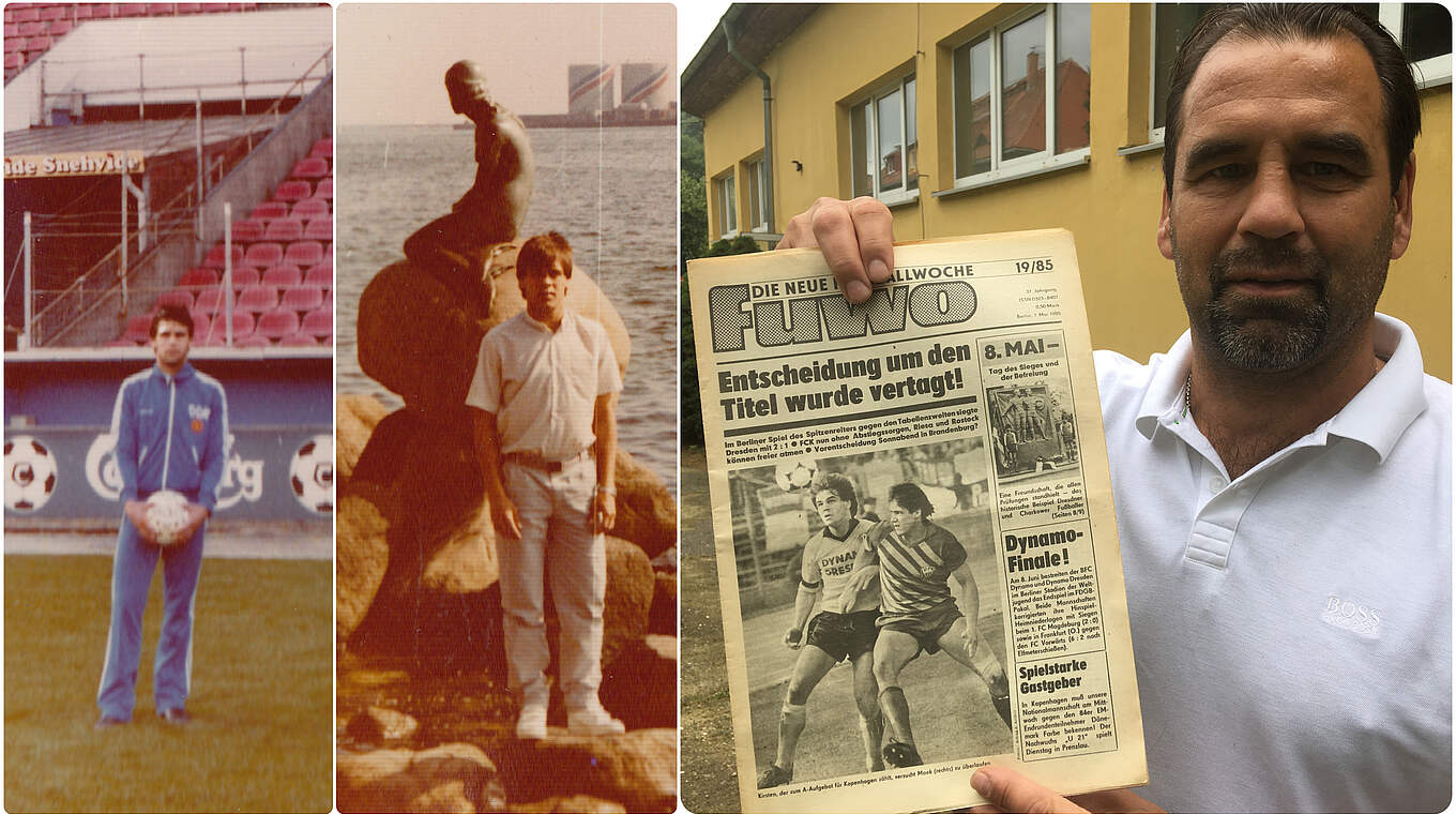 Plötzlich auf der Titelseite der "DDR-Fußballwoche": Kirsten nach seiner Premiere © Uwe Karte/Collage DFB