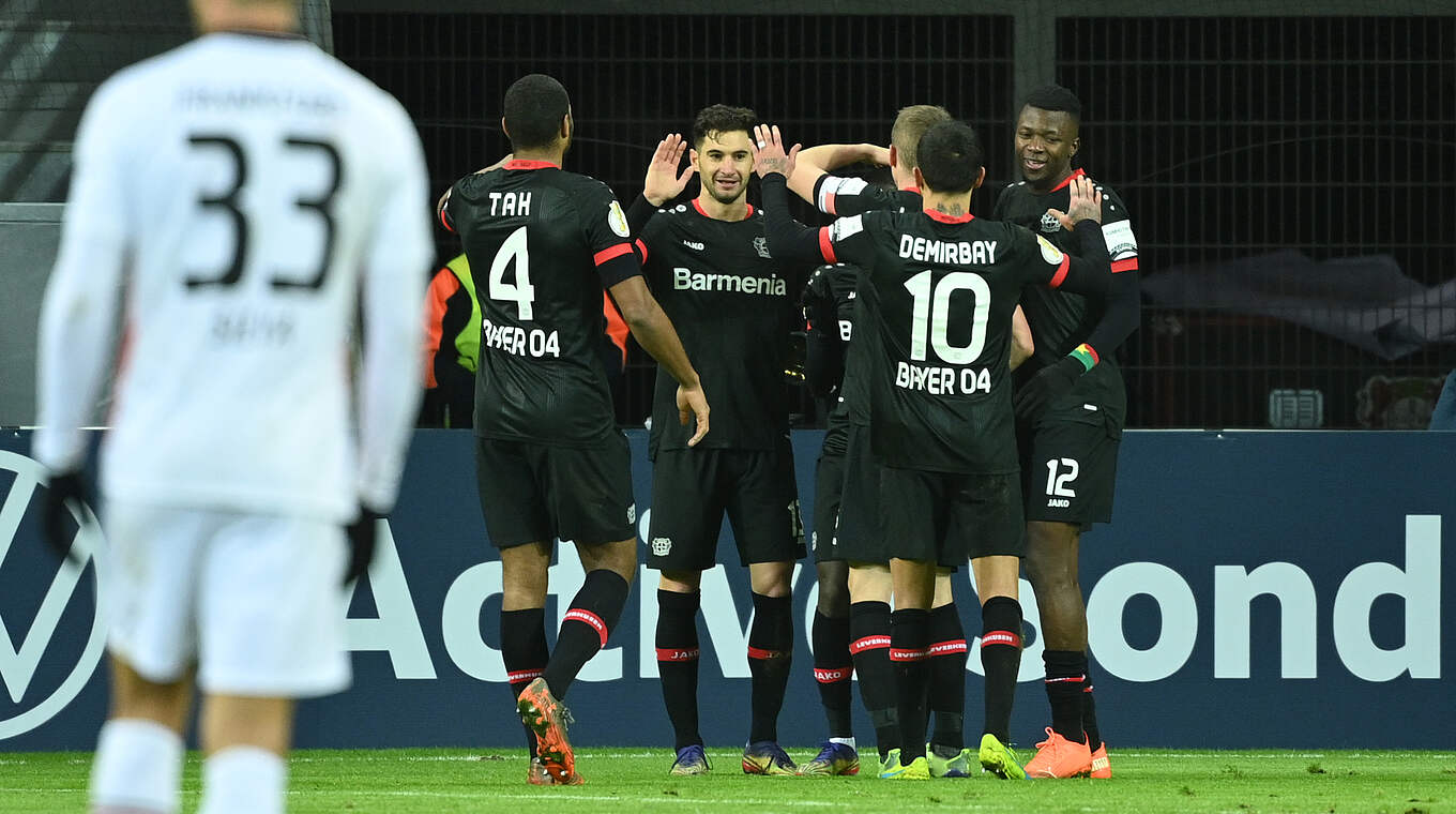 Jubel nach Rückstand: Leverkusen steht im Pokal unter den letzten 16 © 2021 Getty Images