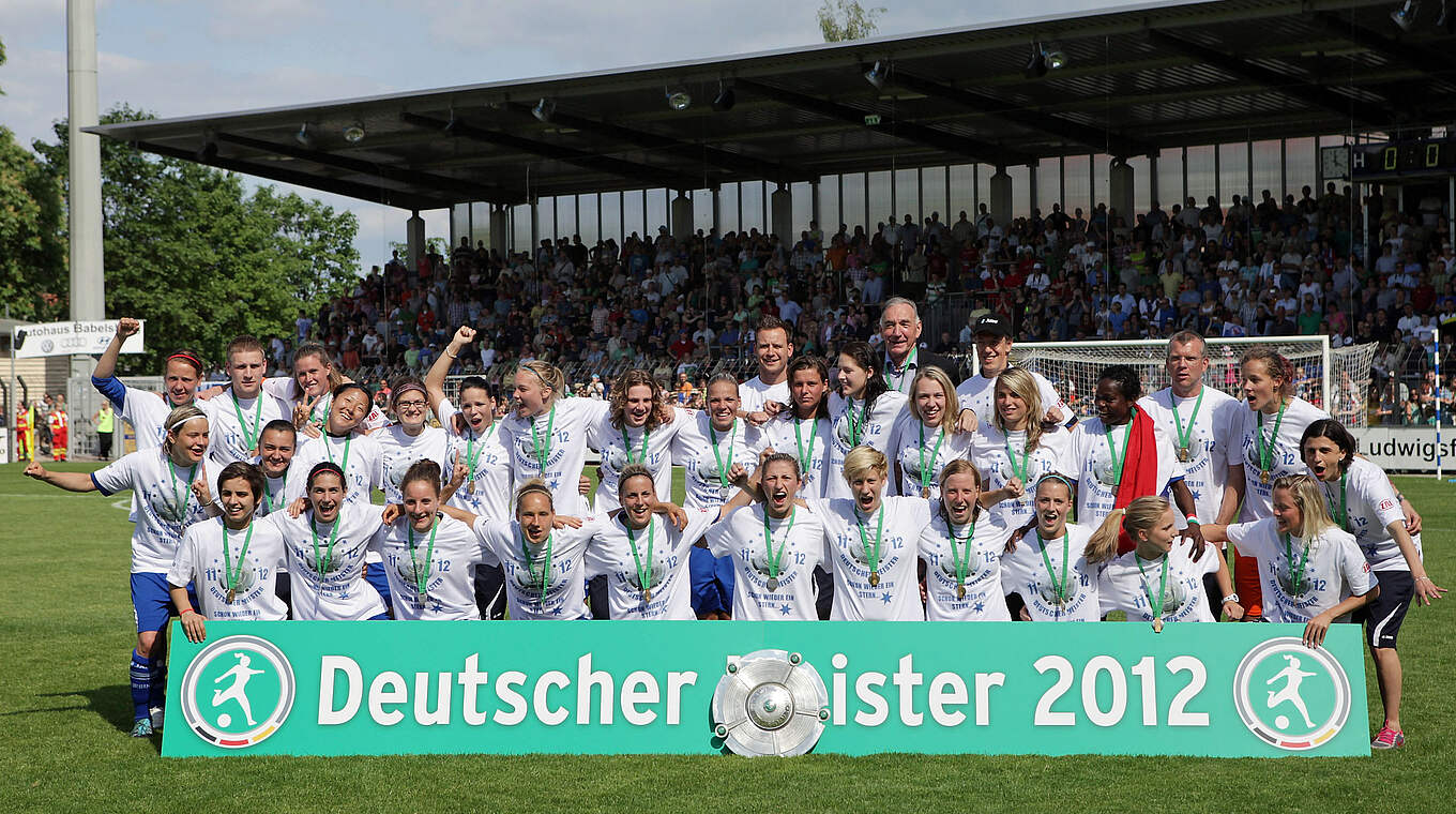 Der Gewinn der bislang letzten deutschen Meisterschaft: 1. FFC Turbine Potsdam 2012 © 2012 Getty Images