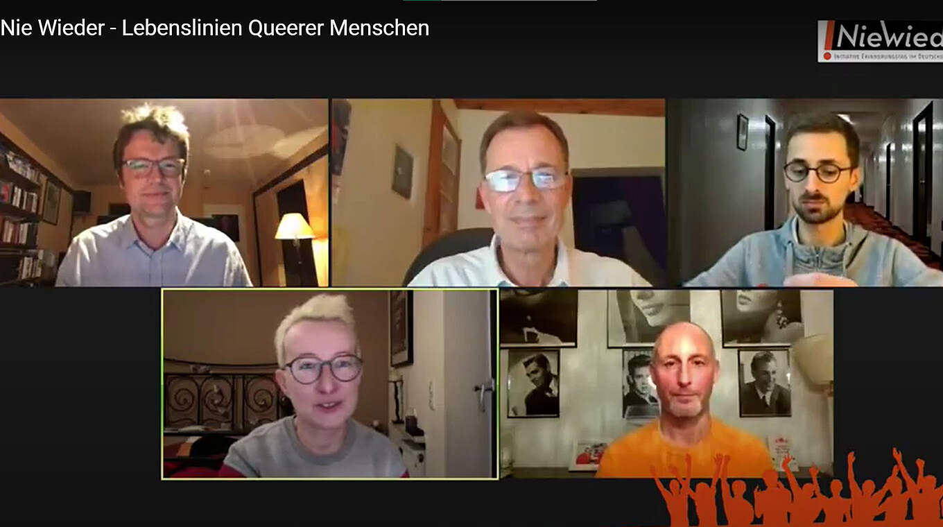 Digitaler Talk: Fanprojekt München zum Thema "Lebenslinien Queerer Menschen" © DFB