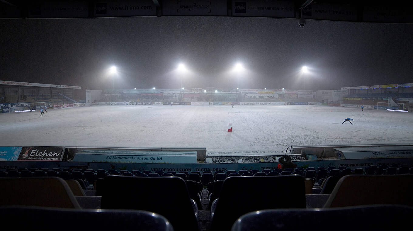 Derzeit verschneit: Stadion in Lotte, die neue Heimat des KFC Uerdingen bis Saisonende © imago