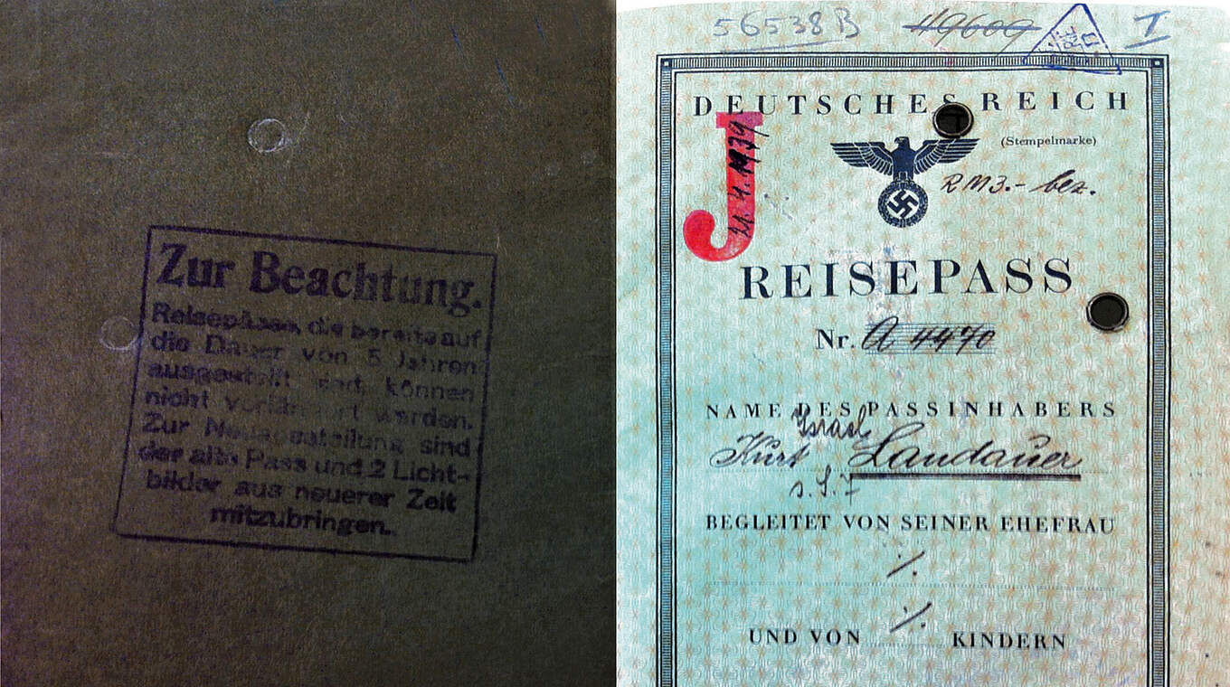 Original-Dokument: Reisepass des früheren FC Bayern-Präsidenten Kurt Landauer © Deutsches Fußballmuseum