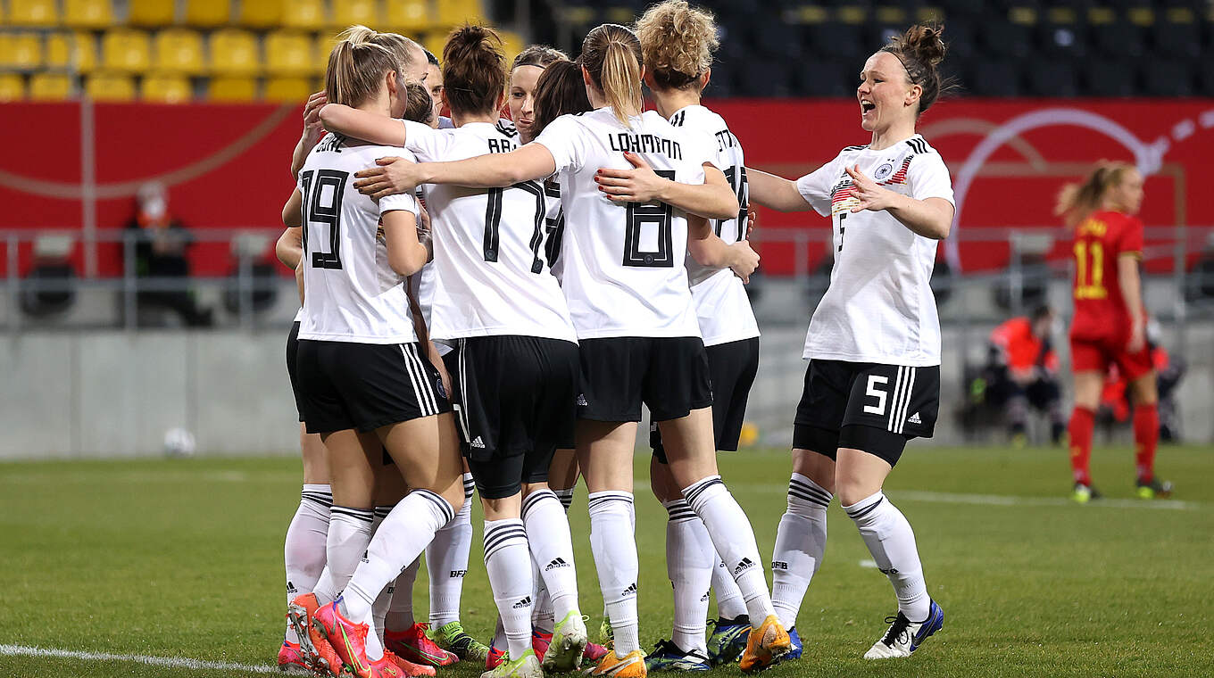 Ansehnlicher Jahresauftakt gegen Belgien: DFB-Frauen haben Grund zu jubeln © 2021 Getty Images