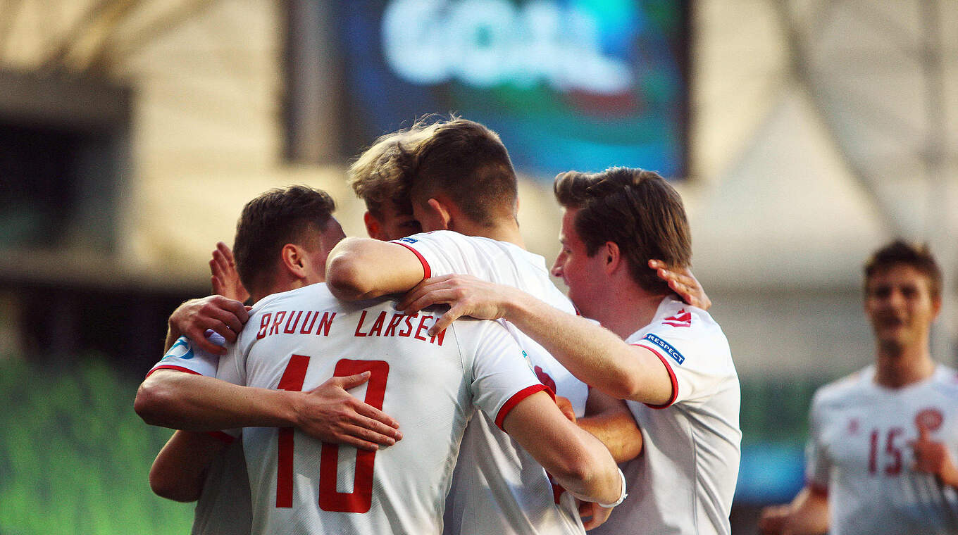 Denmark U21s finished top of their group to set up a meeting with Germany.  © AFP/Getty Images