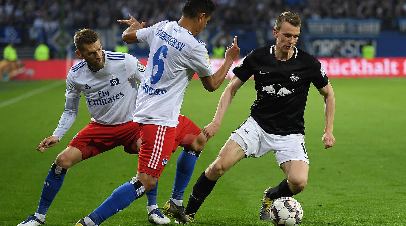 Das bislang einzige Pokalhalbfinale: RB Leipzig schlägt den Hamburger SV 2019 © Getty Images