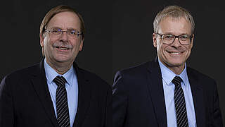 Dr. Rainer Koch (l) and Peter Peters (r) were elected by UEFA congress in Montreux. © Thomas Böcker/DFB