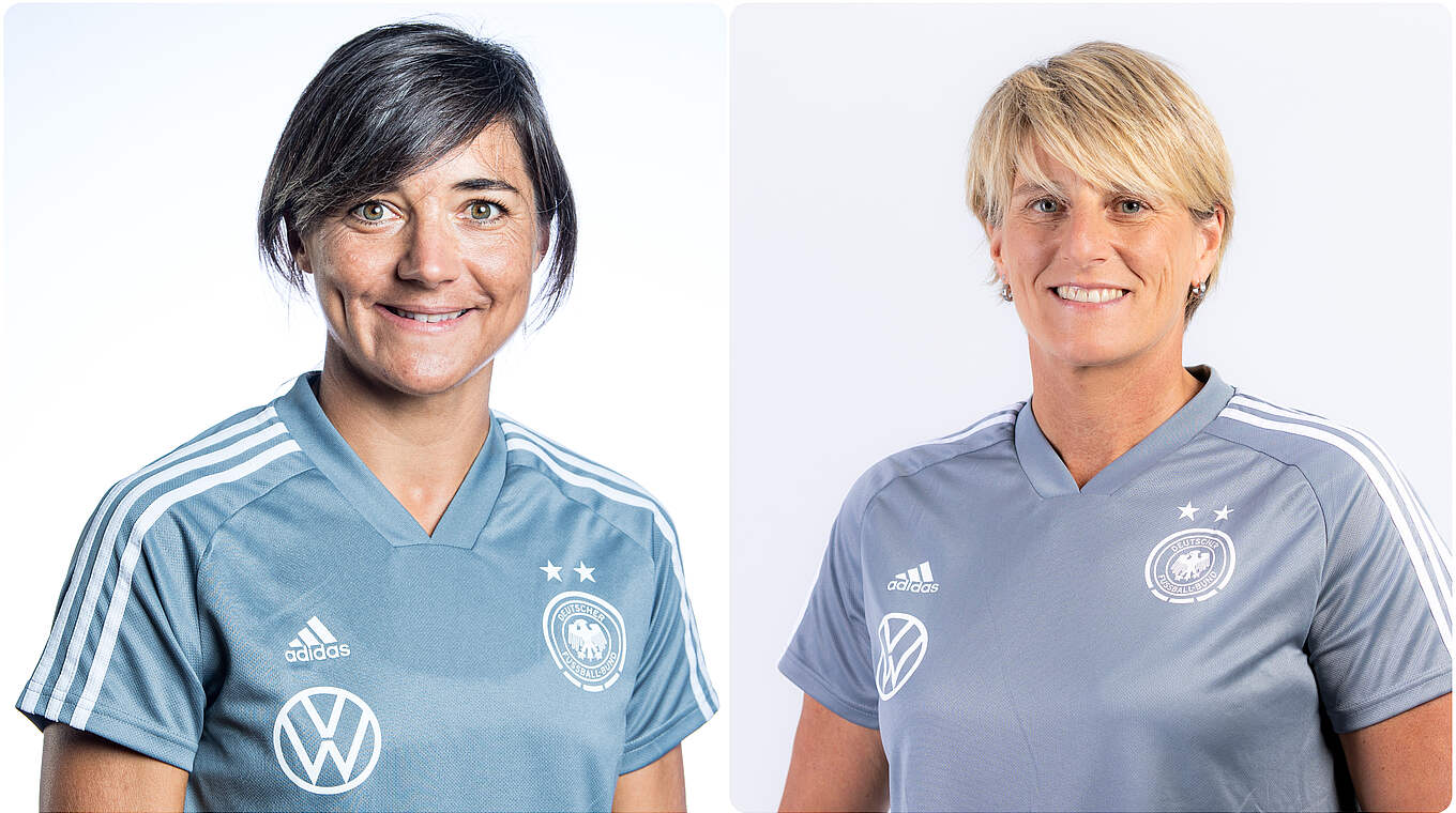 Stehen Rede und Antwort: die DFB-Trainerinnen Sabine Loderer und Silke Rottenberg © Getty Images/Thomas Böcker/DFB/Collage DFB