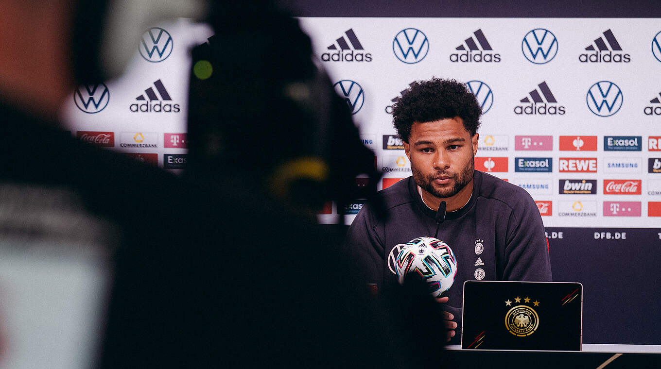 Serge Gnabry: "We have a good group and we're looking forward to Denmark" © Philipp Reinhard