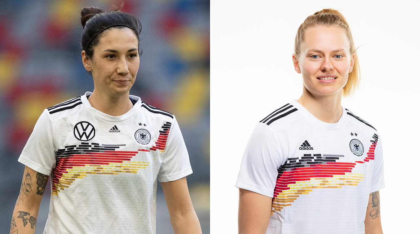 Maximiliane Rall (right) will replace Sara Doorsoun for the upcoming games. © DFB/Maja Hitij/Getty Images/Thomas Böcker/DFB Collage DFB