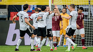 Robin Gosens opened the scoring with his first career goal for Germany.  © GES/Markus Gilliar
