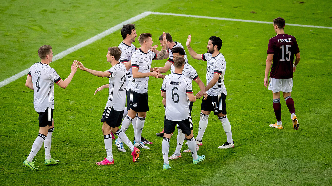 Mit guter Laune nach Herzogenaurach: DFB-Team gegen Lettland in Torlaune © GES/Markus Gilliar