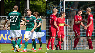 Die 3. Liga im Visier: der 1. FC Schweinfurt und der TSV Havelse © imago/Collage DFB