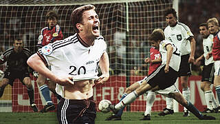 Entscheidender Moment und der Jubel danach: Oliver Bierhoff im EM-Finale 1996 © NDR