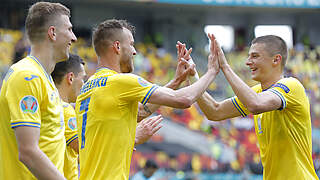 Erster Sieg im zweiten Spiel: die Ukraine jubelt © Getty Images