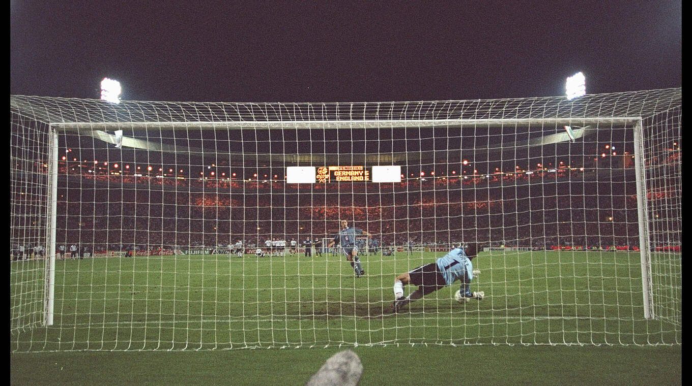 Pariert gegen Englands Southgate im EM-Halbfinale 1996: Köpke im Elfermeterschießen © Getty Images