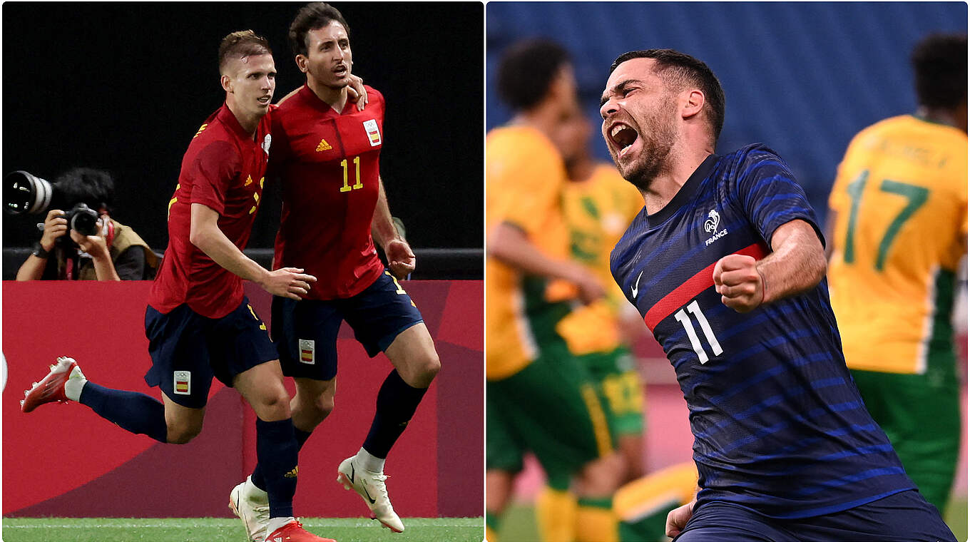 Späte Tore: Spanien und Frankreich gewinnen in der Schlussphase © Bilder: Getty Images, Collage: DFB.de