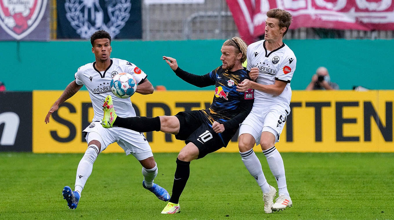 RB Leipzig were never in trouble in their first-round trip to Sandhausen © imago