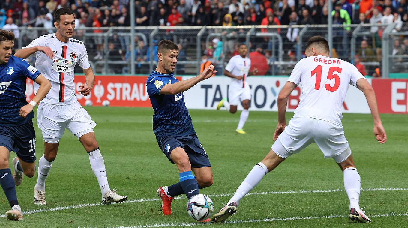 A brace from Andrej Kramaric helped lift TSG to victory.  © 