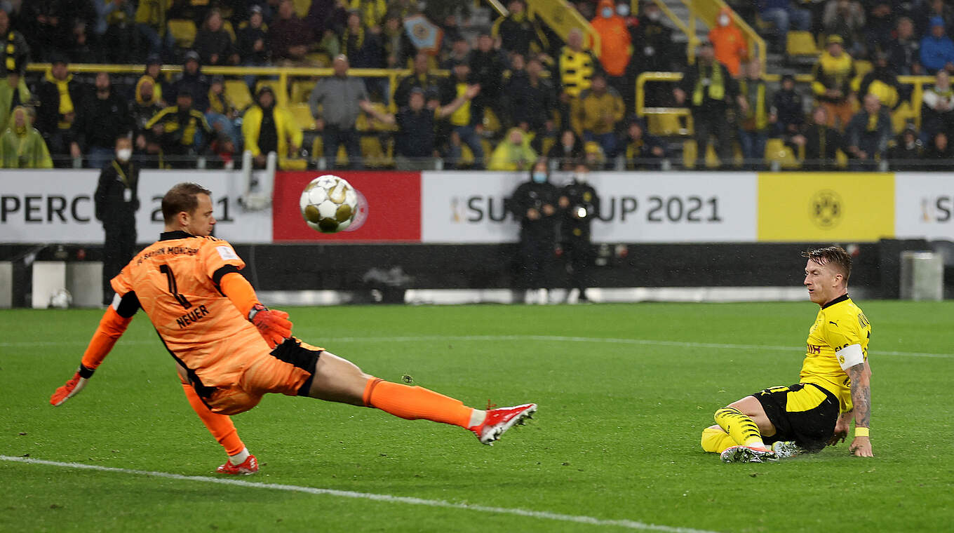 Überragend pariert: Manuel Neuer (l.) verhindert das 0:1 gegen Marco Reus © Getty Images