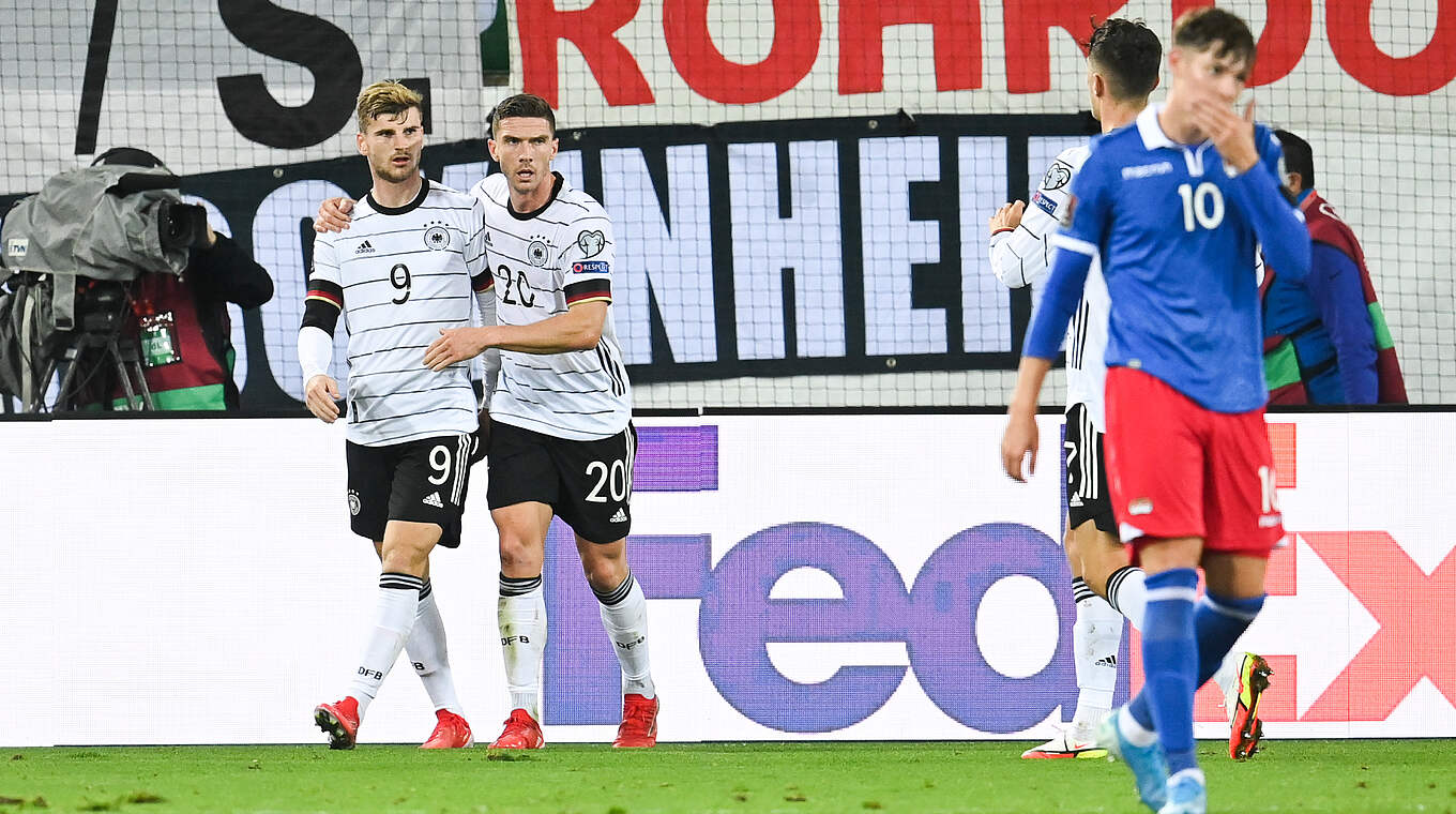 Torschütze zur 1:0-Führung für Deutschland: Timo Werner (l.) © GES