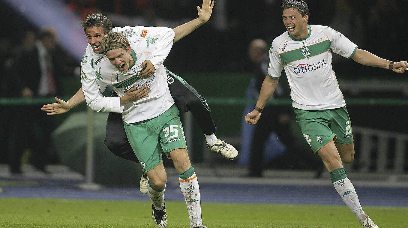 Niemeyer won the DFB-Pokal in 2009 with Werder Bremen. © Imago