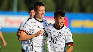 Wollen auch gegen Gastgeber Rumänien wieder jubeln: die deutschen U 17-Junioren © 2021 Getty Images
