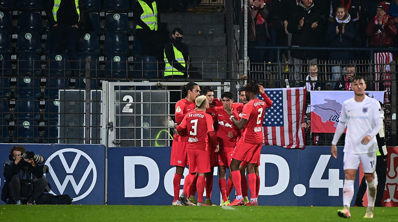 Leipzig narrowly beat Babelsberg thanks to a Szoboszlai winner.  © Getty Images