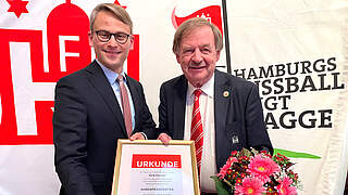 HFV-Präsident und sein Vorgänger: Christian Okun und Dirk Fischer (r.) © HFV