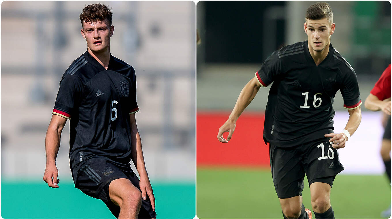 19-year-old Eric Martel (l.) will replace Covid-hit Tom Krauß in the U21 squad. © Getty Images/Collage DFB