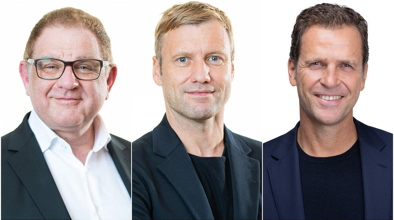 Geschäftsführer der DFB GmbH & Co. KG: Biendara, Blask und Bierhoff (v.l.) © DFB
