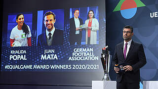 Für seine Inklusions- und Vielfalts-Projekte ausgezeichnet: Der DFB © Richard Juilliart/UEFA/Getty Images
