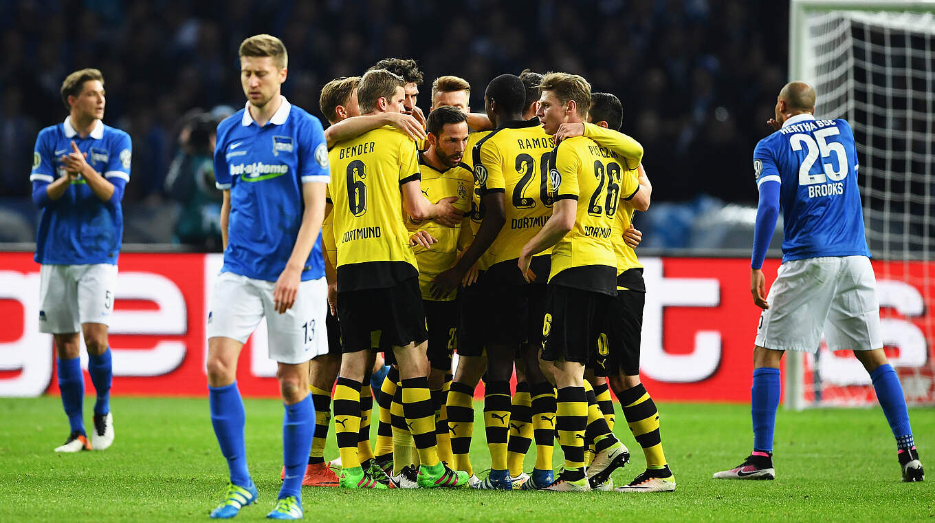 Ganz nah dran: Hertha BSC scheitert im Pokalhalbfinale 2016 an Borussia Dortmund © Getty Images