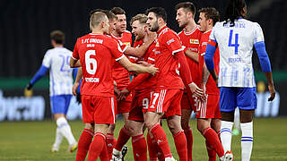 Stadtderby gewonnen, Viertelfinale erreicht: Jubel bei Union Berlin © Getty Images