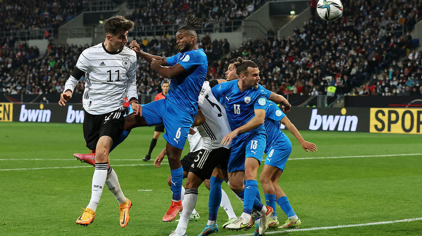 Kai Havertz's (L) perfect header gave Germany the lead © Getty Images