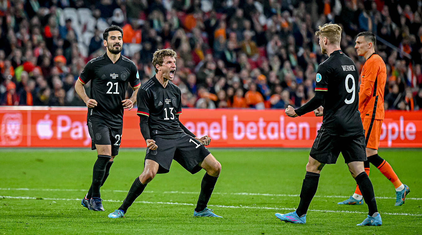 Letzter Torschütze für Deutschland gegen die Niederlande: Müller bejubelt 2022 das 1:0 © GES Sportfoto