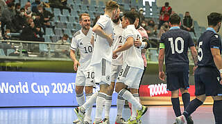 Freude und Erleichterung: DFB-Futsalteam besiegt auch San Marino souverän © DFB/Nico Herbertz