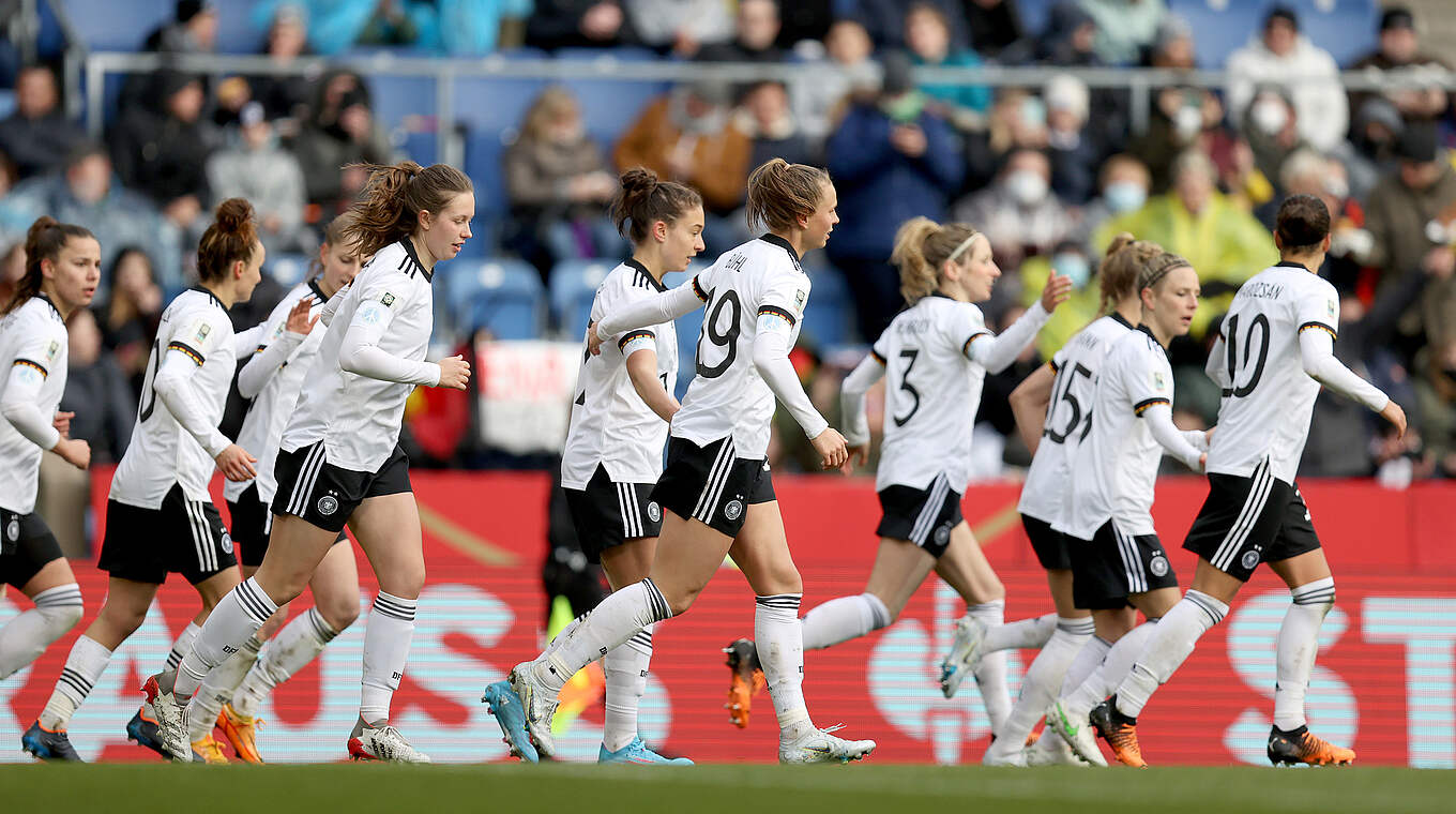 Die WM-Qualifikation zum Greifen nah: Die DFB-Frauen gewinnen auch ihr siebtes Spiel © DFB/Maja Hitij/Getty Images