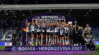 Europameisterinnen 2022: Die deutschen U 17-Juniorinnen © UEFA/Eóin Noonan