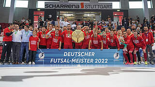 Erster Meister der Futsal-Bundesliga: große Freude  beim Stuttgarter FC © 2022 Getty Images