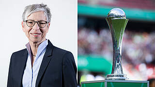 Losfee im DFB-Pokal der Frauen: Sabine Mammitzsch zieht die Partien der ersten Runde © DFB/Thomas Böcker/DFB/Yuliia Perekopaiko Collage DFB