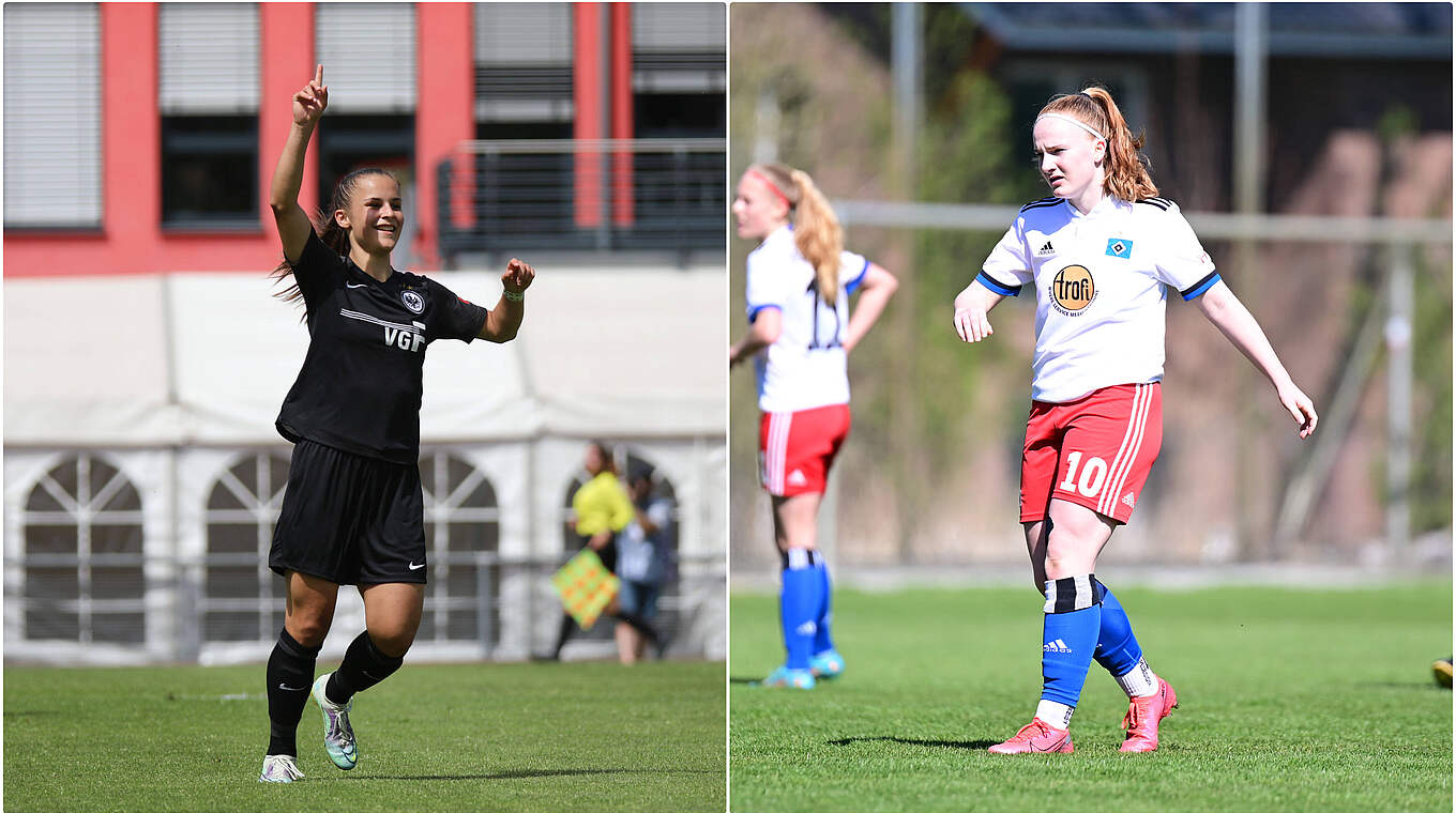 Knipsen können sie: Torjägerinnen Sarah Preuss (l.) und Lilly Marleen Krüger © imago/Collage DFB