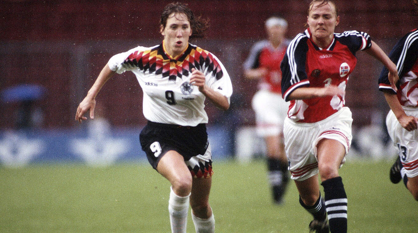 Heidi Mohr (l.) im WM-Finale 1995 © Getty Images