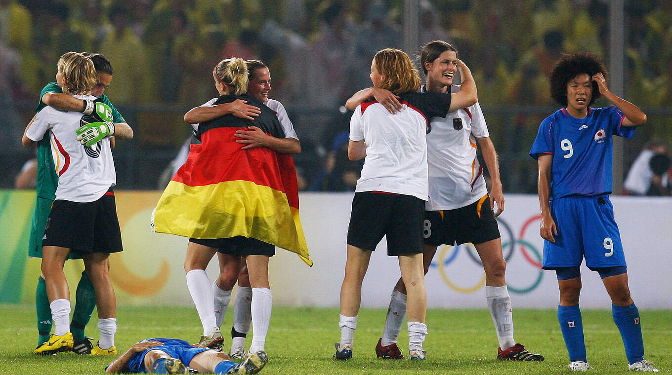 Jubel nach dem Spiel um Platz drei bei den Olympischen Spielen 2008 © Getty Images