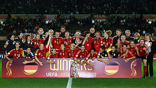 Rekordeuropameister: die DFB-Frauen 2009 bei einem von acht EM-Titelgewinnen © Getty Images