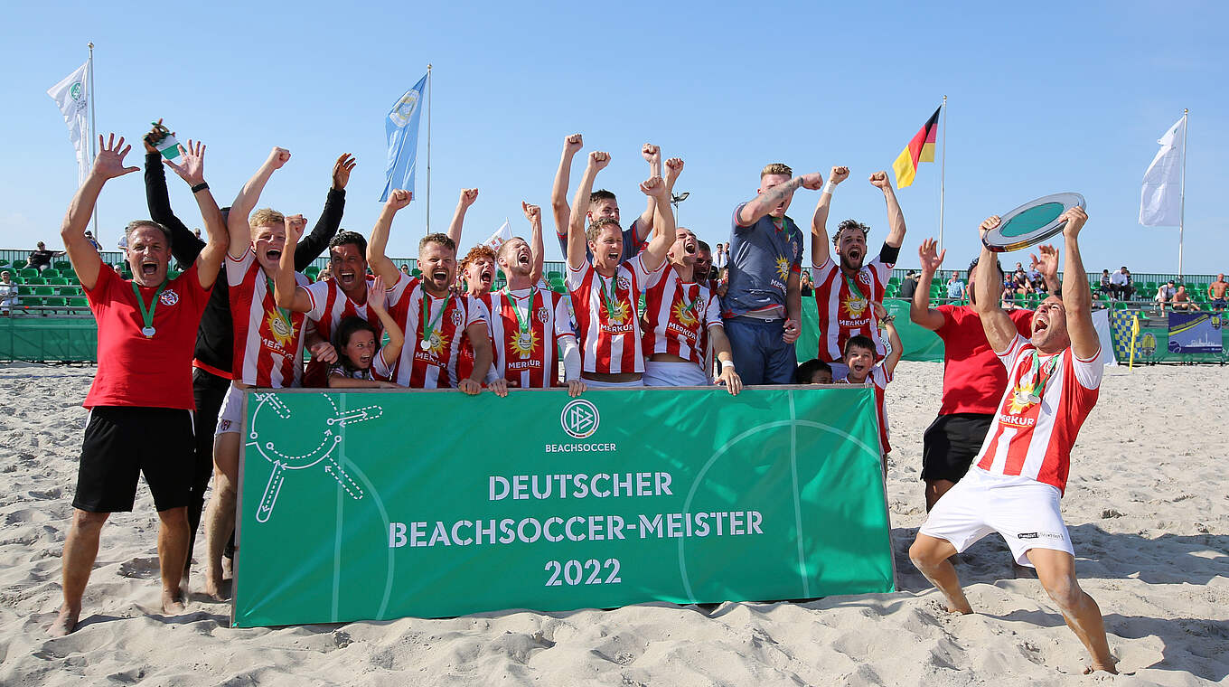 Titel verteidigt: Die Beach Royals Düsseldorf jubeln in Warnemünde © Getty Images
